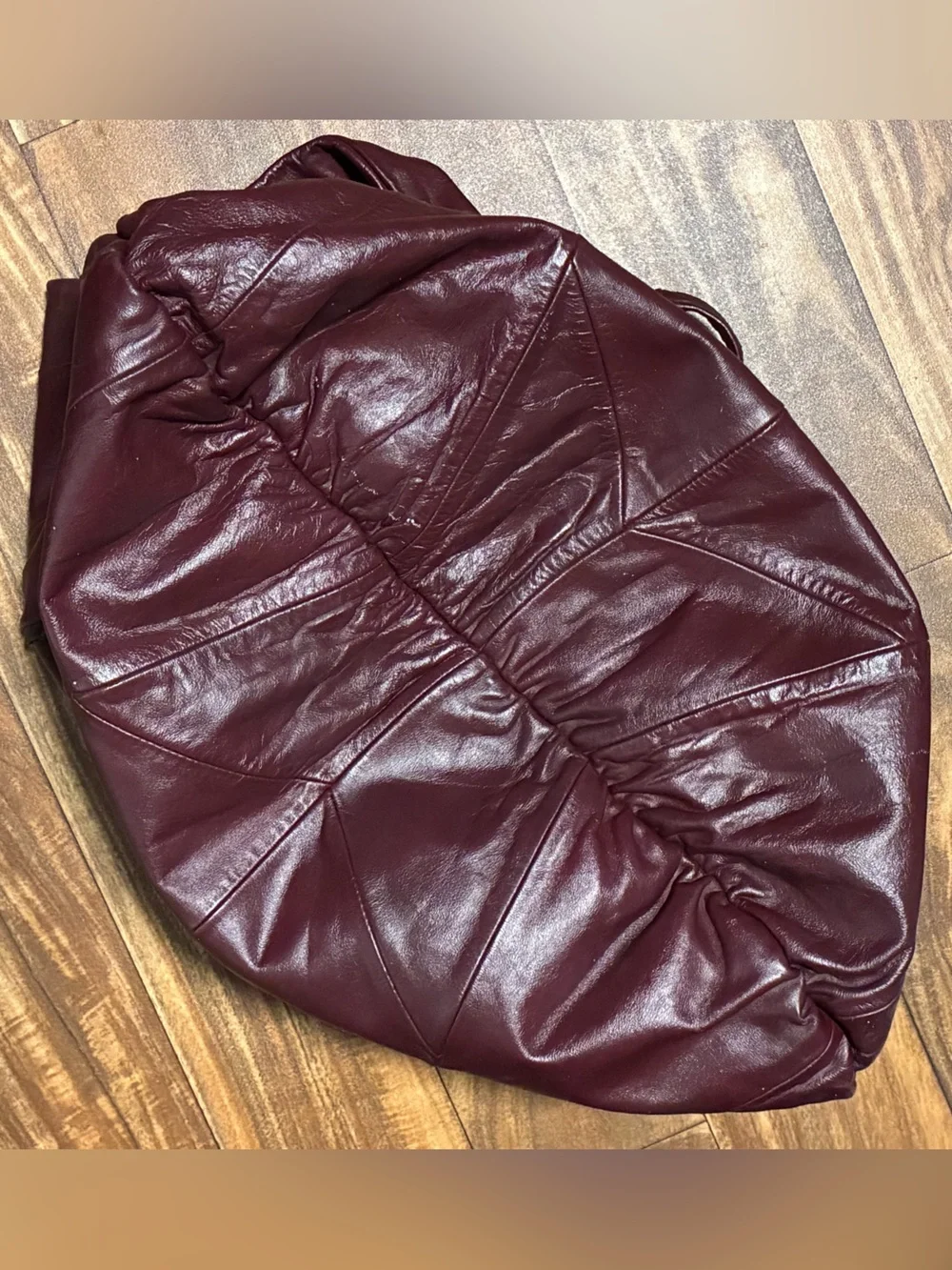 Y2K vtg Monochromatic Patchwork XXL Leather Hobo
